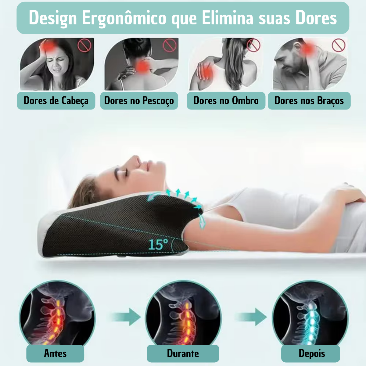 Travesseiro Ergonômico Cervical
