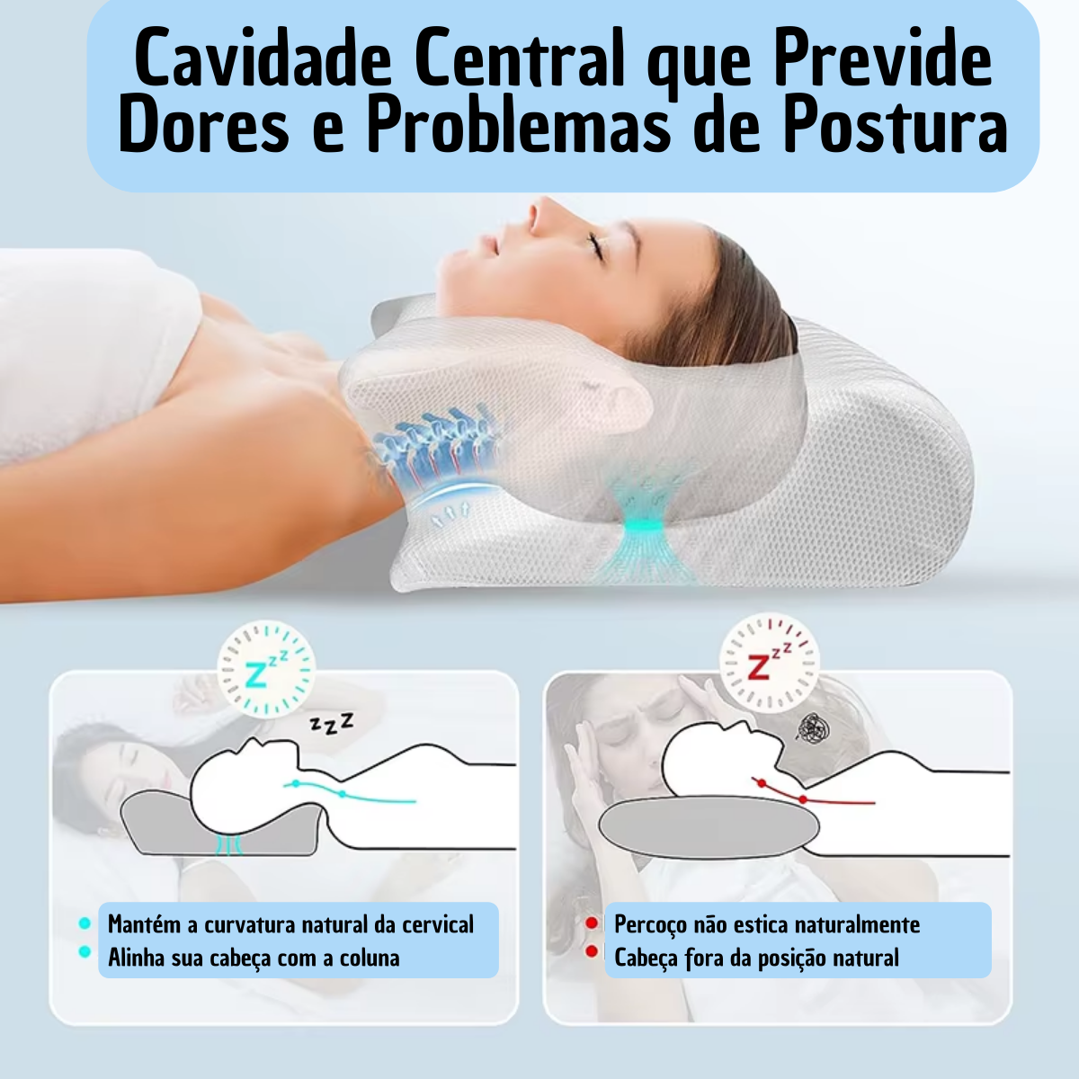 Travesseiro Ergonômico Cervical